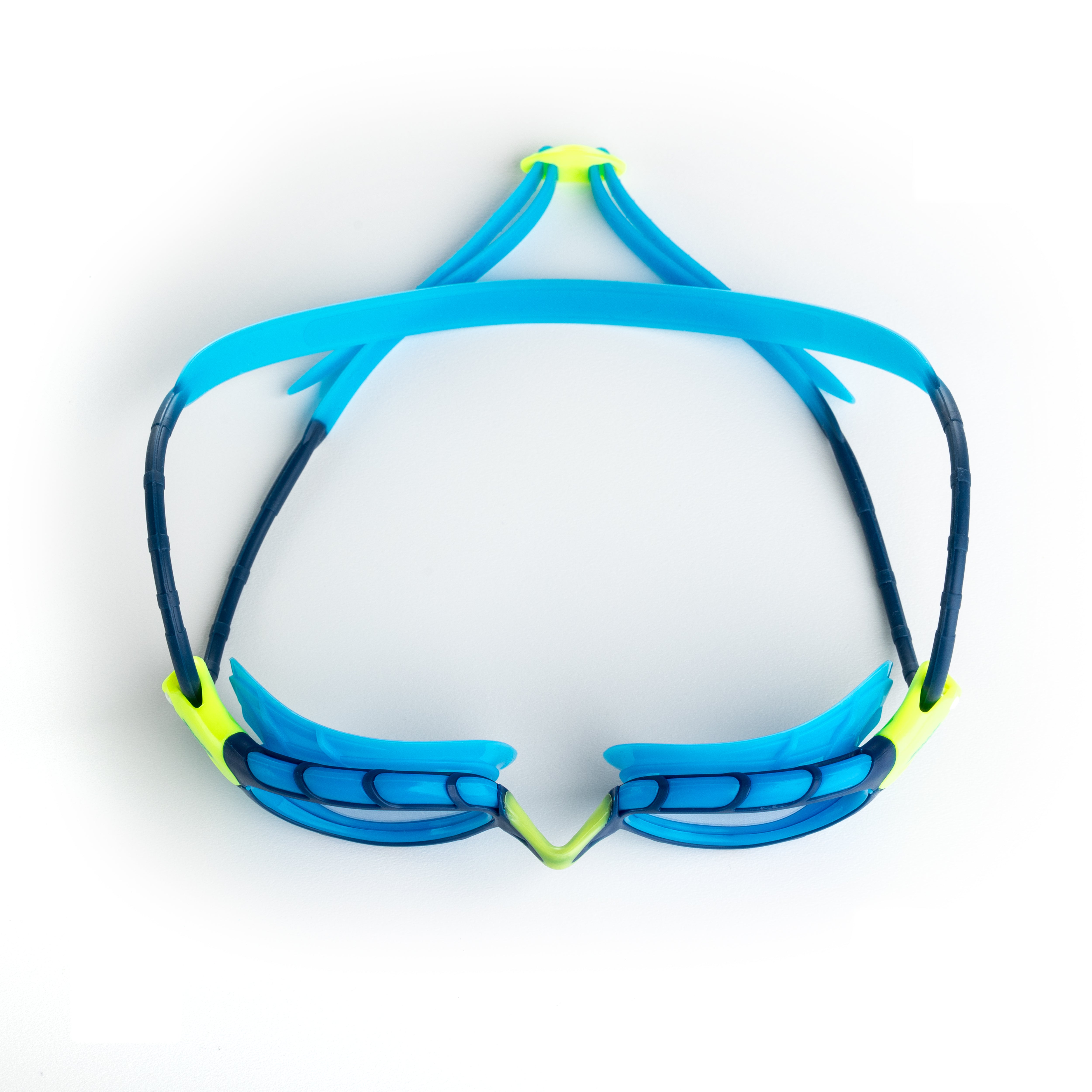 Óculos Zoggs Predator Júnior, Azul/Amarelo com lente transparente, vista lateral