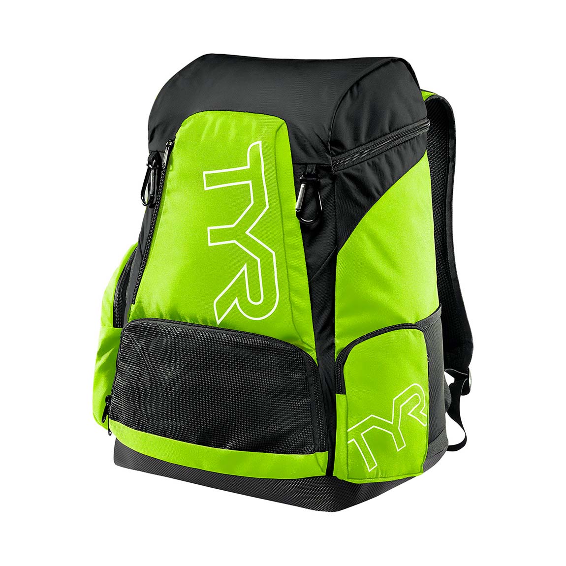 Mochila TYR Alliance 45L Amarelo Fluorescente — vista frontal alta visibilidade
