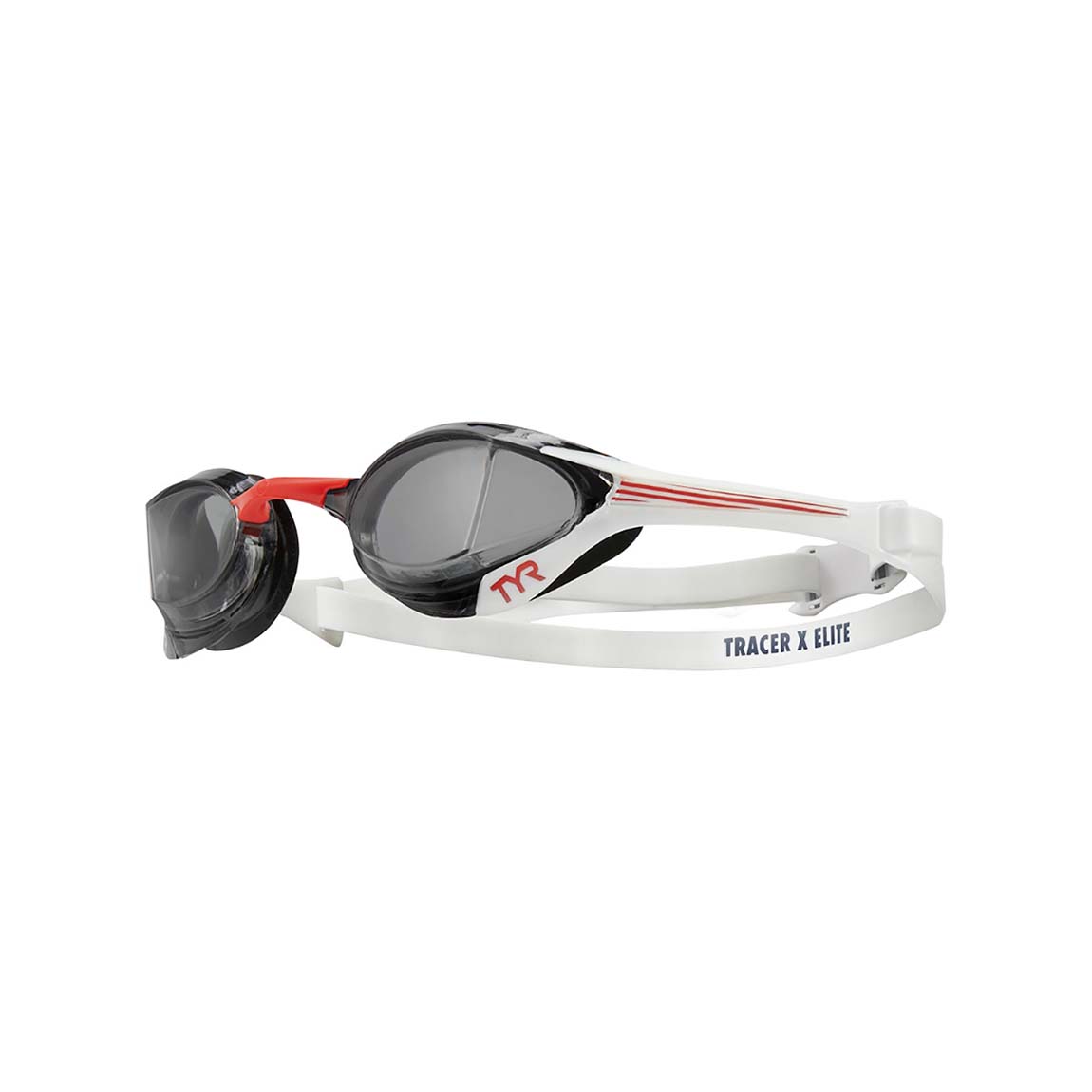 Óculos de natação TYR Tracer-X Elite lente fumê cor Fumê-Branco — vista frontal