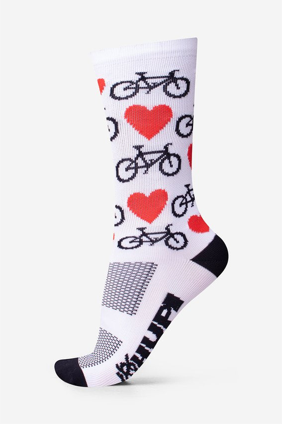 Meia HUPI Love Bike para Ciclismo e Corrida