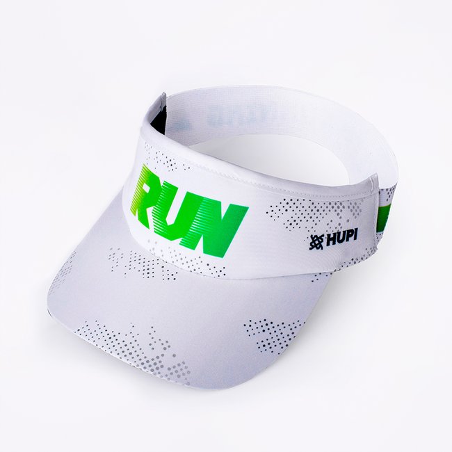 Viseira HUPI Run Fast Branco Verde vista frontal