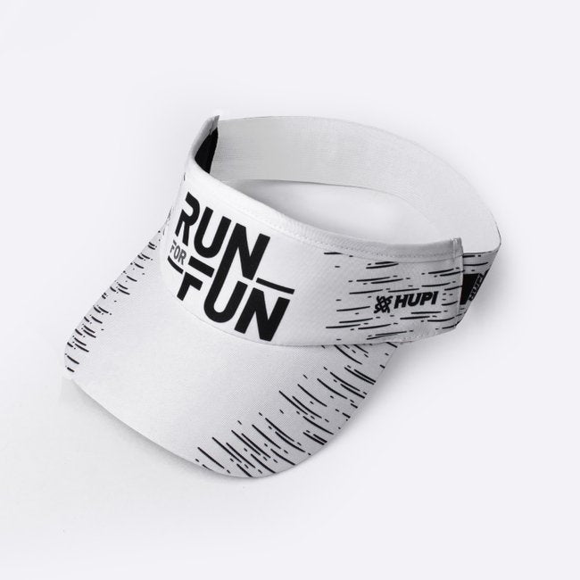 Viseira HUPI Run For Fun Branco vista frontal com estampa divertida