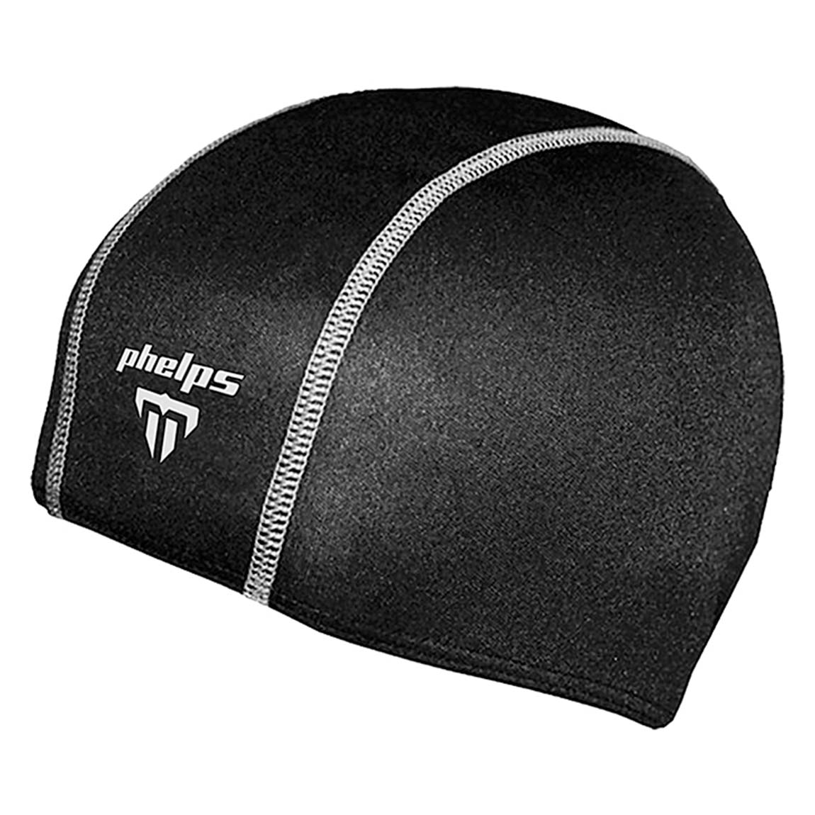 Touca infantil Phelps Easy Cap Jr preta em silicone — vista frontal