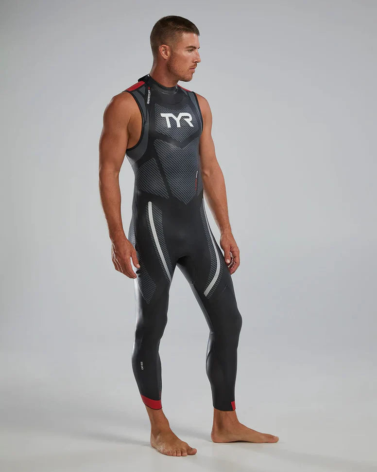 Wetsuit TYR Hurricane Cat 5 Masculina Sem Mangas — detalhe do neoprene Yamamoto 39-44 Cell com revestimento SCS Nano