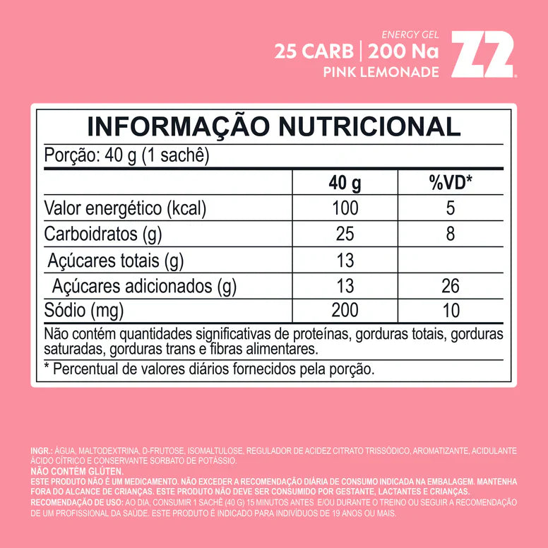 Energy Gel Z2 — sachês das linhas Everyday, Gameday e LoadUp