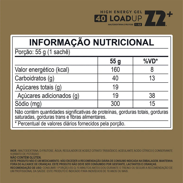 Energy Gel Z2 — Gel de Carboidrato para Corrida e Ciclismo