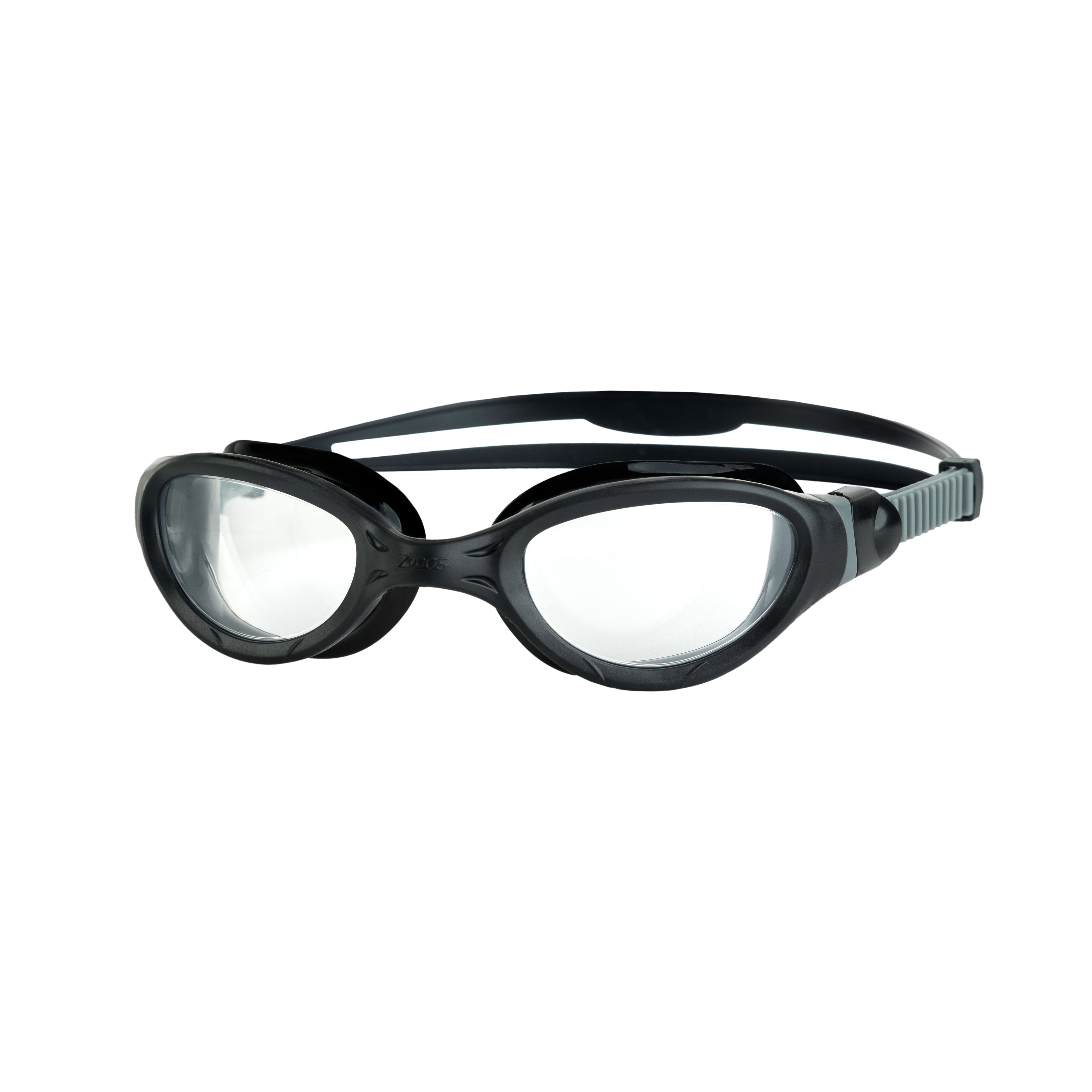Óculos de Natação Zoggs Phantom 2.0 — armação preta/cinza com lente transparente