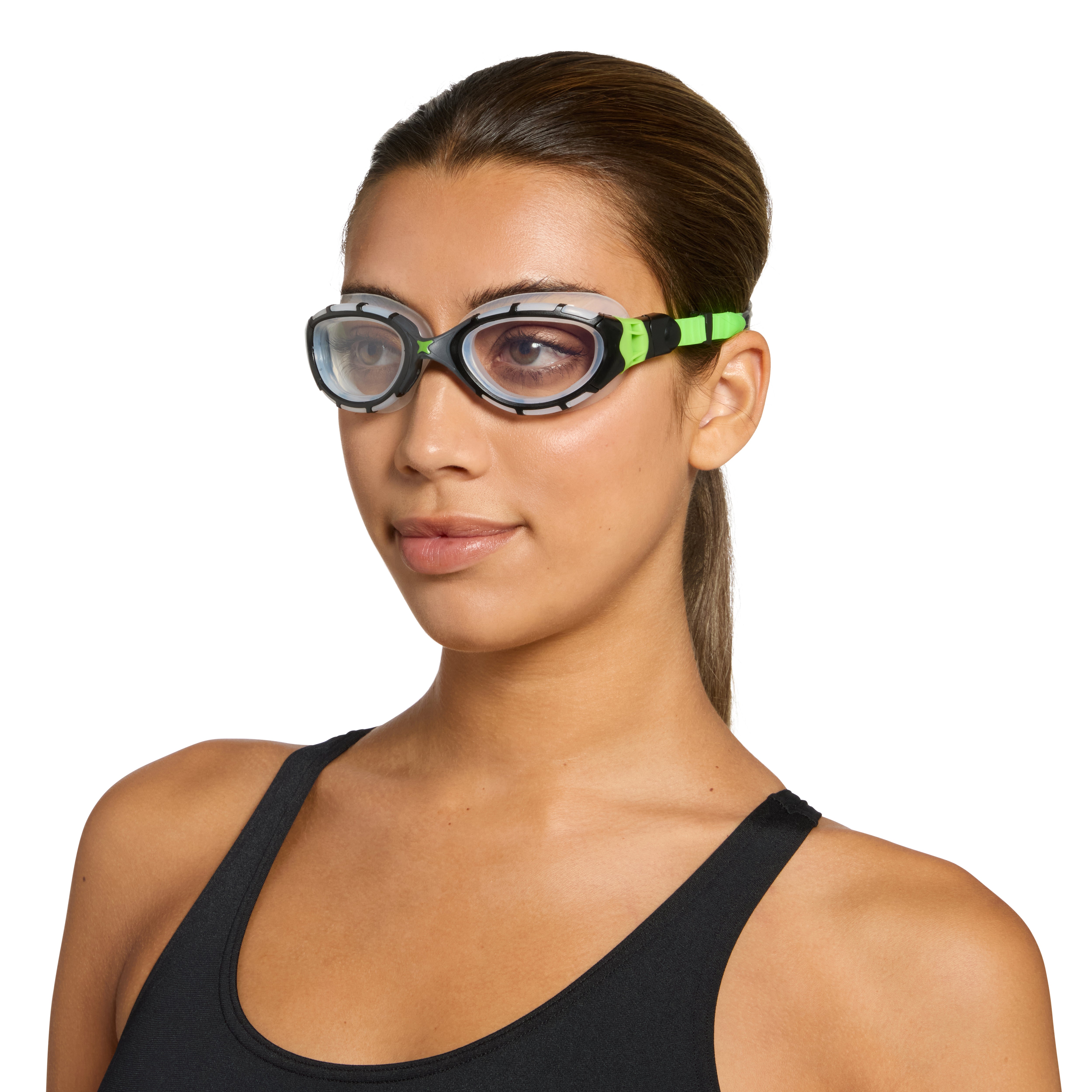Óculos de Natação Zoggs Predator Flex — detalhe do Flexpoint 3D no nasal articulado
