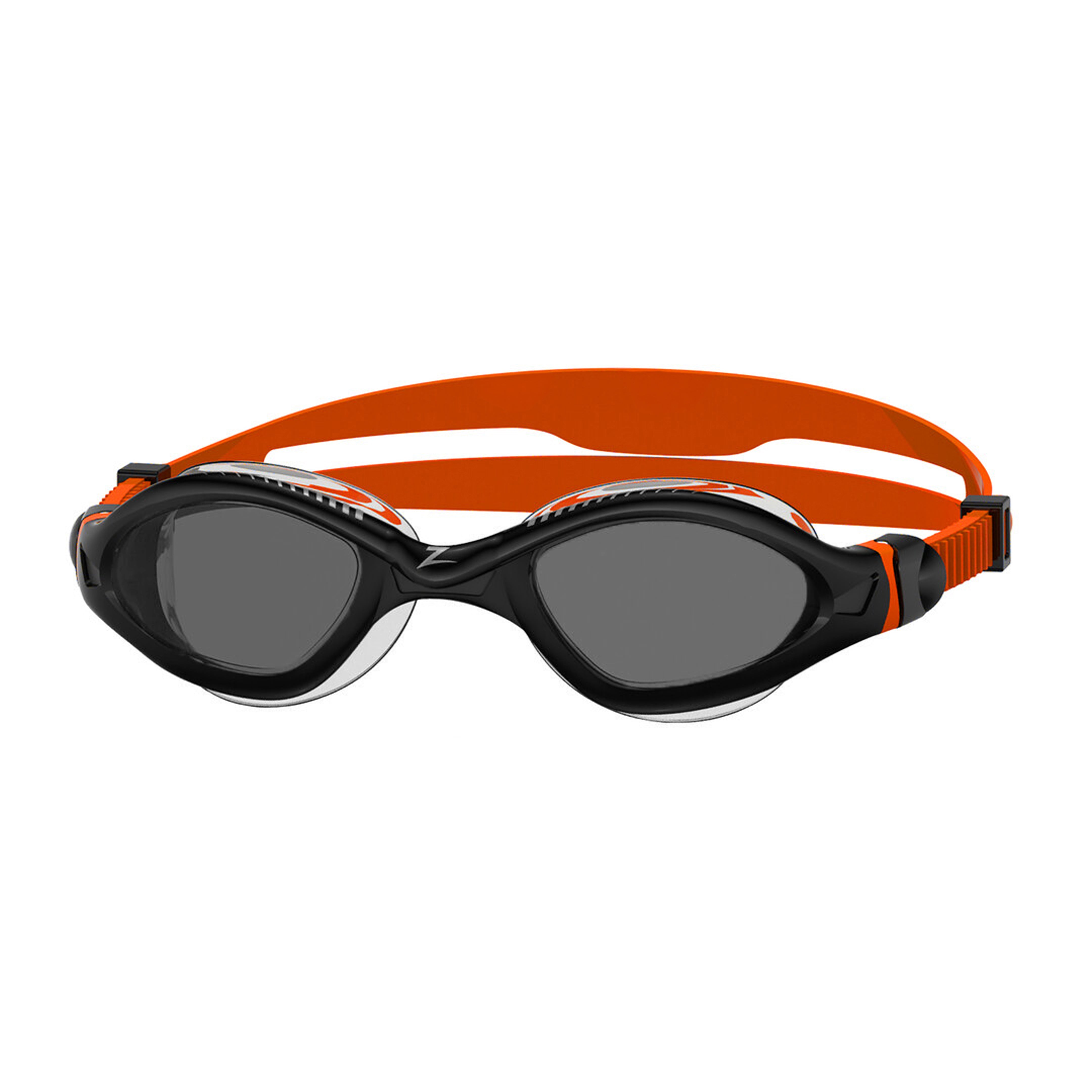 Óculos de Natação Zoggs Tiger LSR+ — armação preta/laranja com lente fumê
