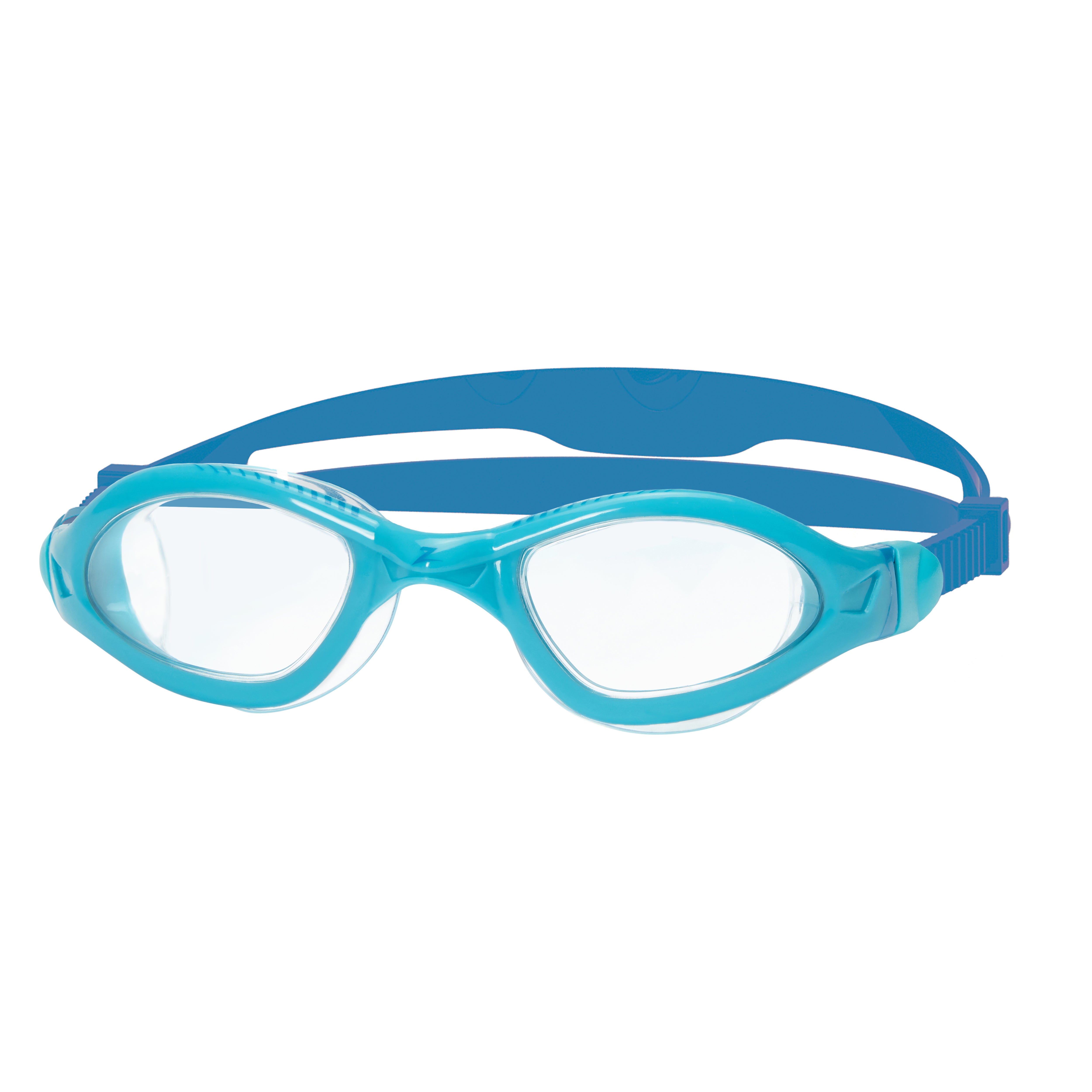 Óculos de Natação Zoggs Tiger LSR+ — armação azul/branca com lente transparente