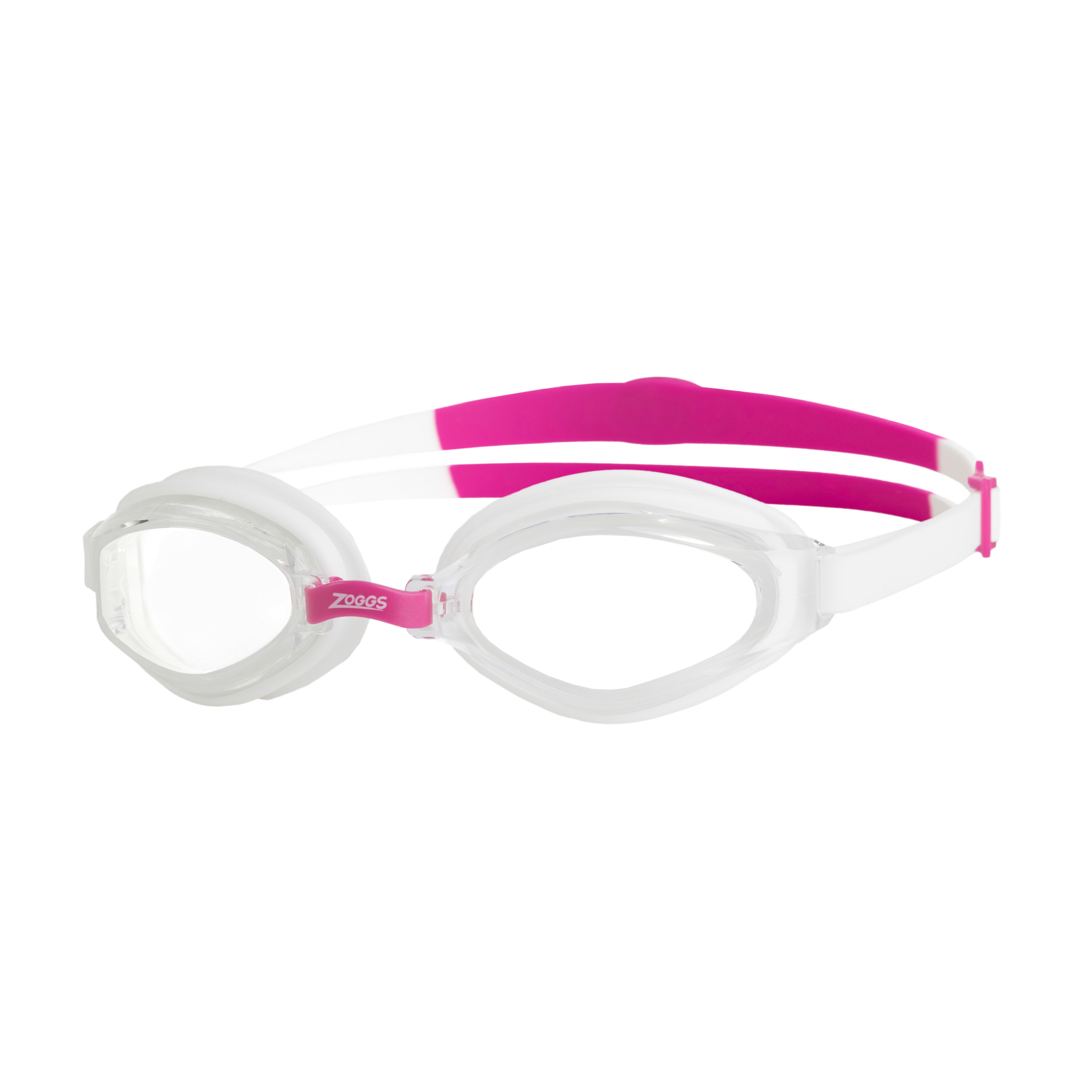 Óculos de Natação Zoggs Endura Max — armação branca/rosa com lente transparente