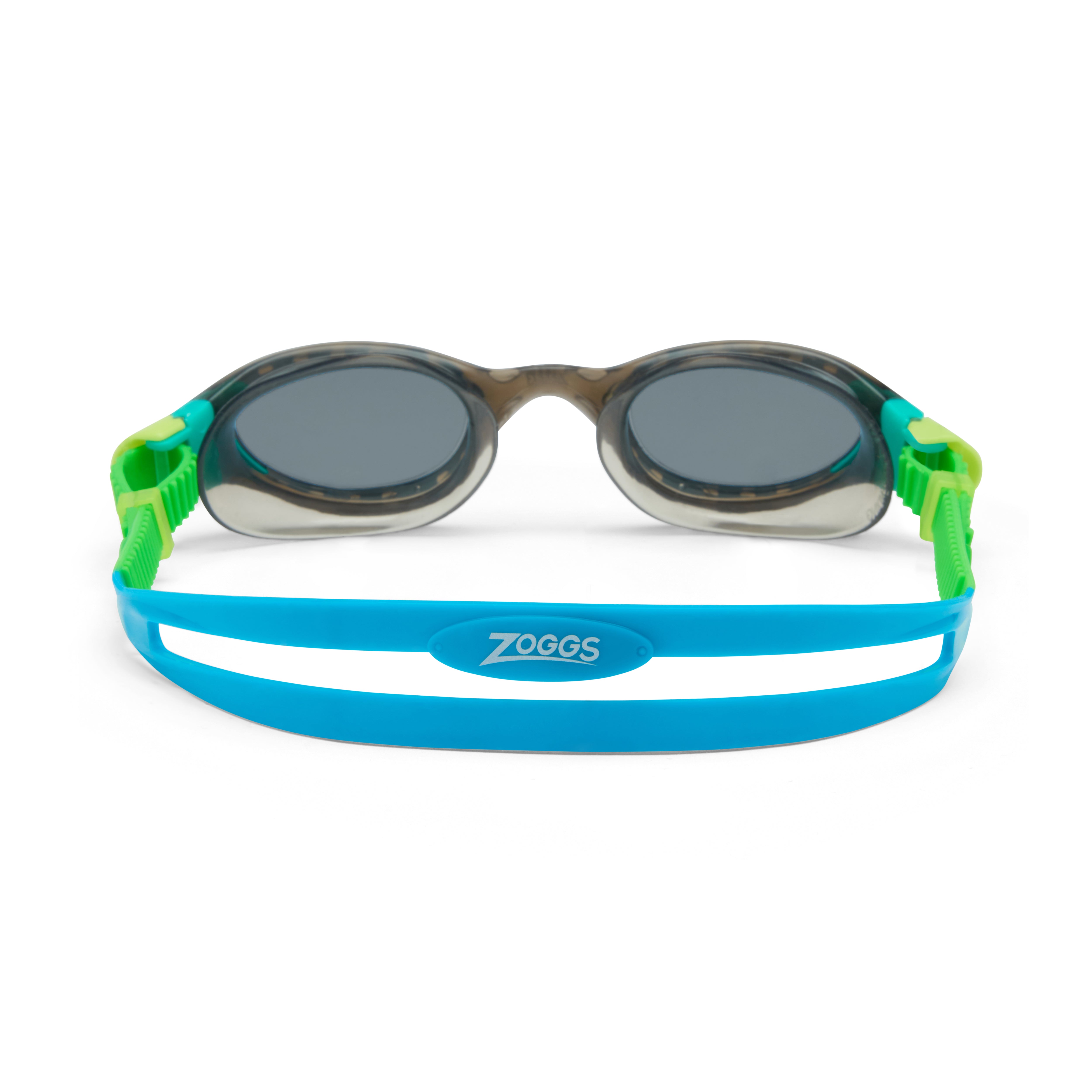 Óculos Zoggs Phantom 2.0 Junior, Preto/Verde com lente fumê, vista traseira mostrando gaxeta Soft-Seal