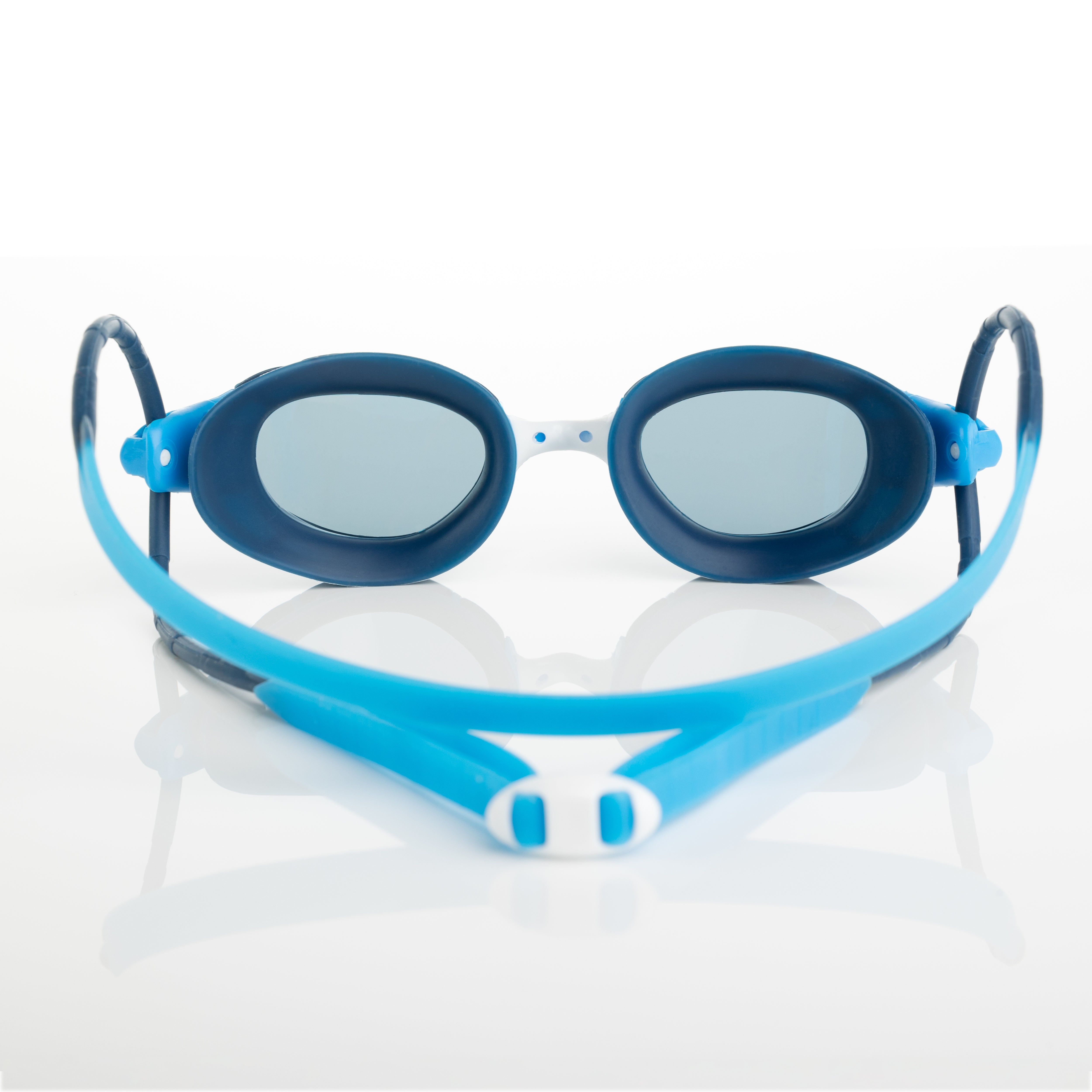 Óculos Zoggs Predator Júnior, Azul Claro/Azul com lente fumê, vista traseira mostrando gaxeta