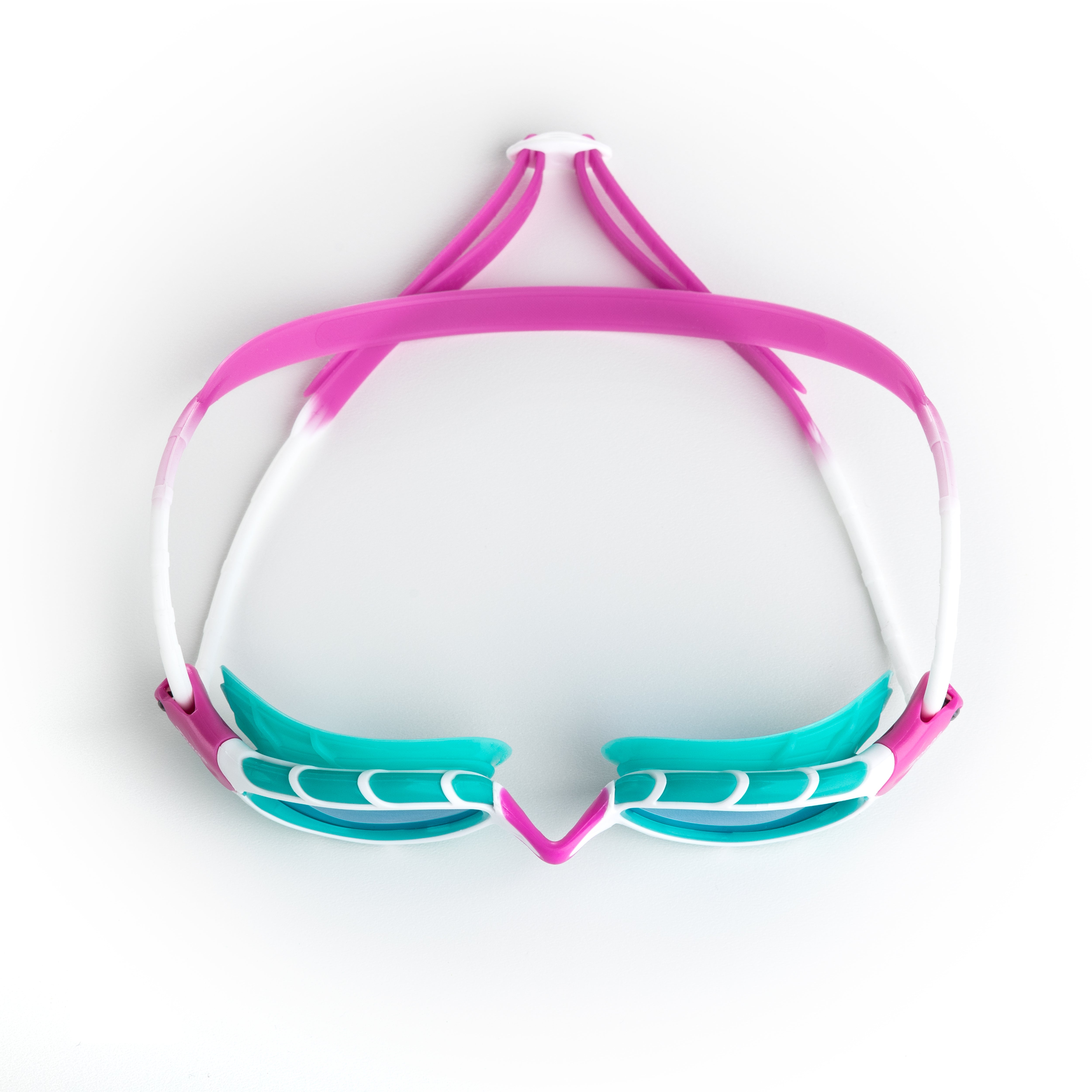 Óculos Zoggs Predator Júnior, Rosa/Turquesa com lente azul, vista lateral