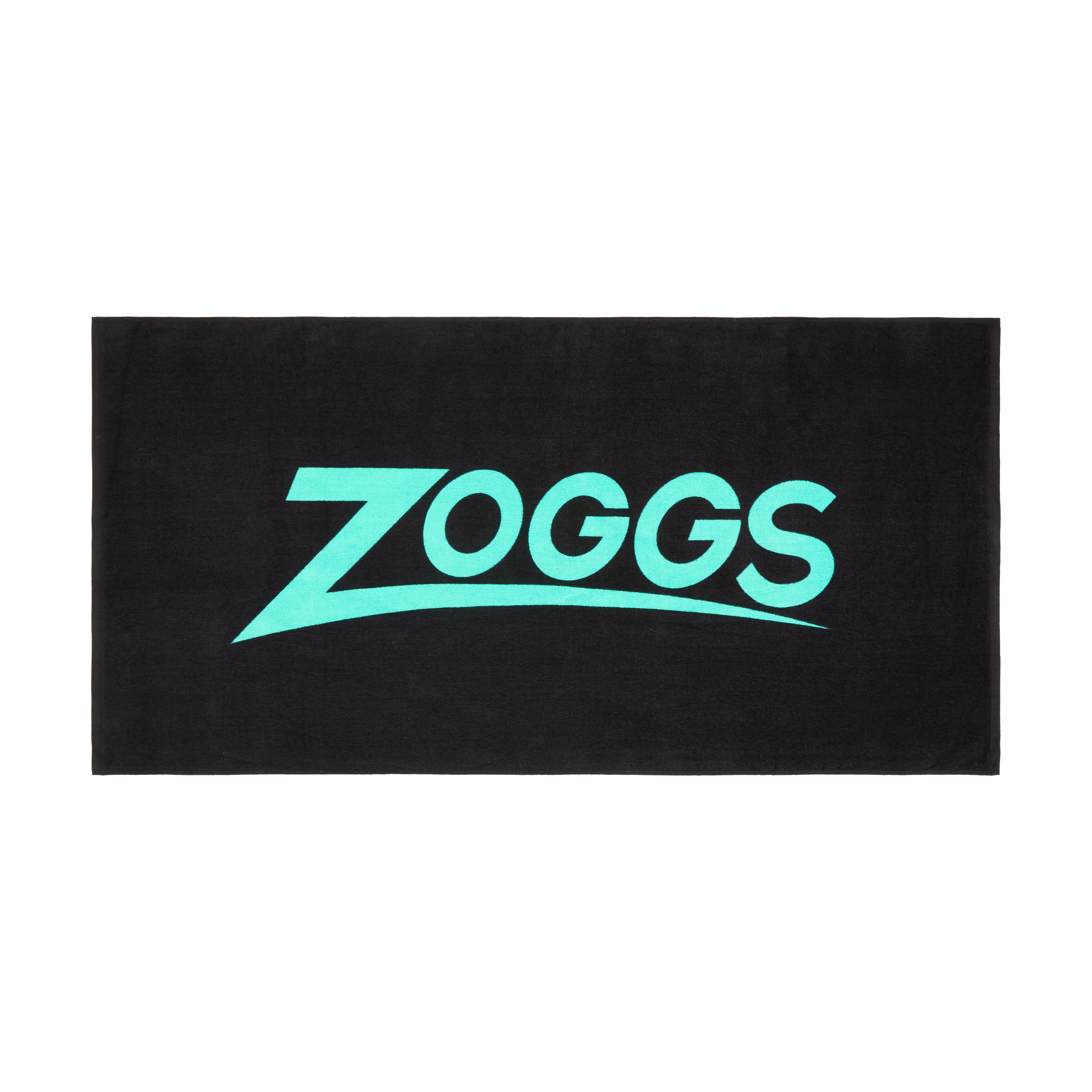 Toalha de Natação Zoggs Pool Towel, cor turquesa com logo Zoggs, vista aberta
