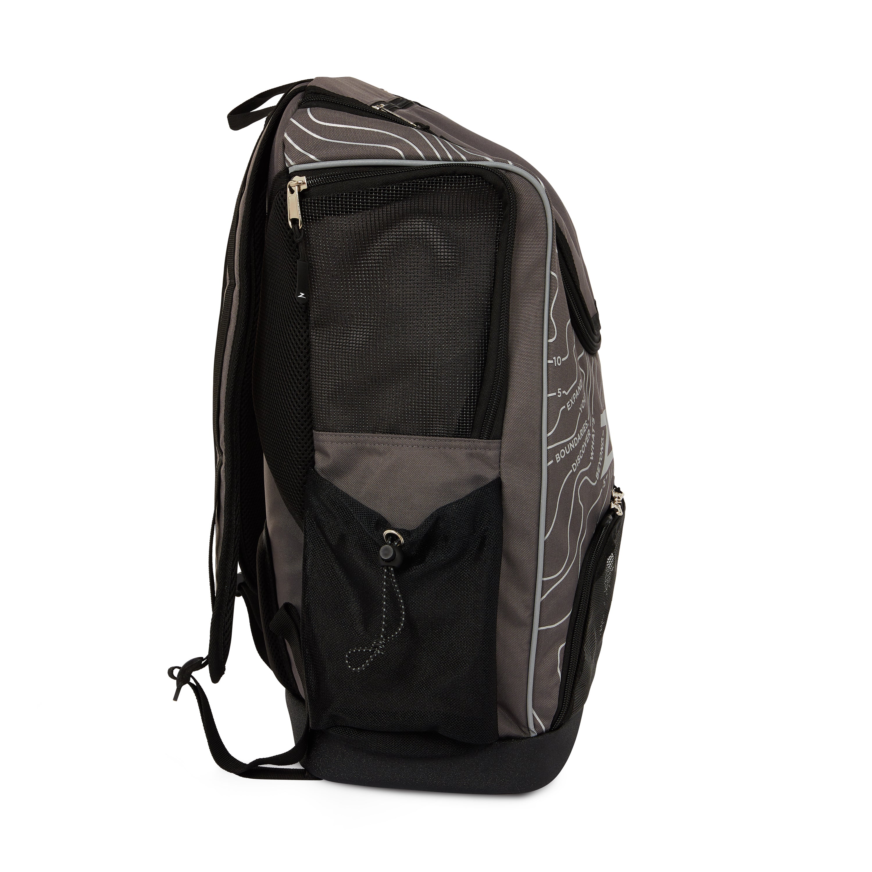 Mochila Zoggs Planet R-PET 33L, detalhe da etiqueta sustentabilidade