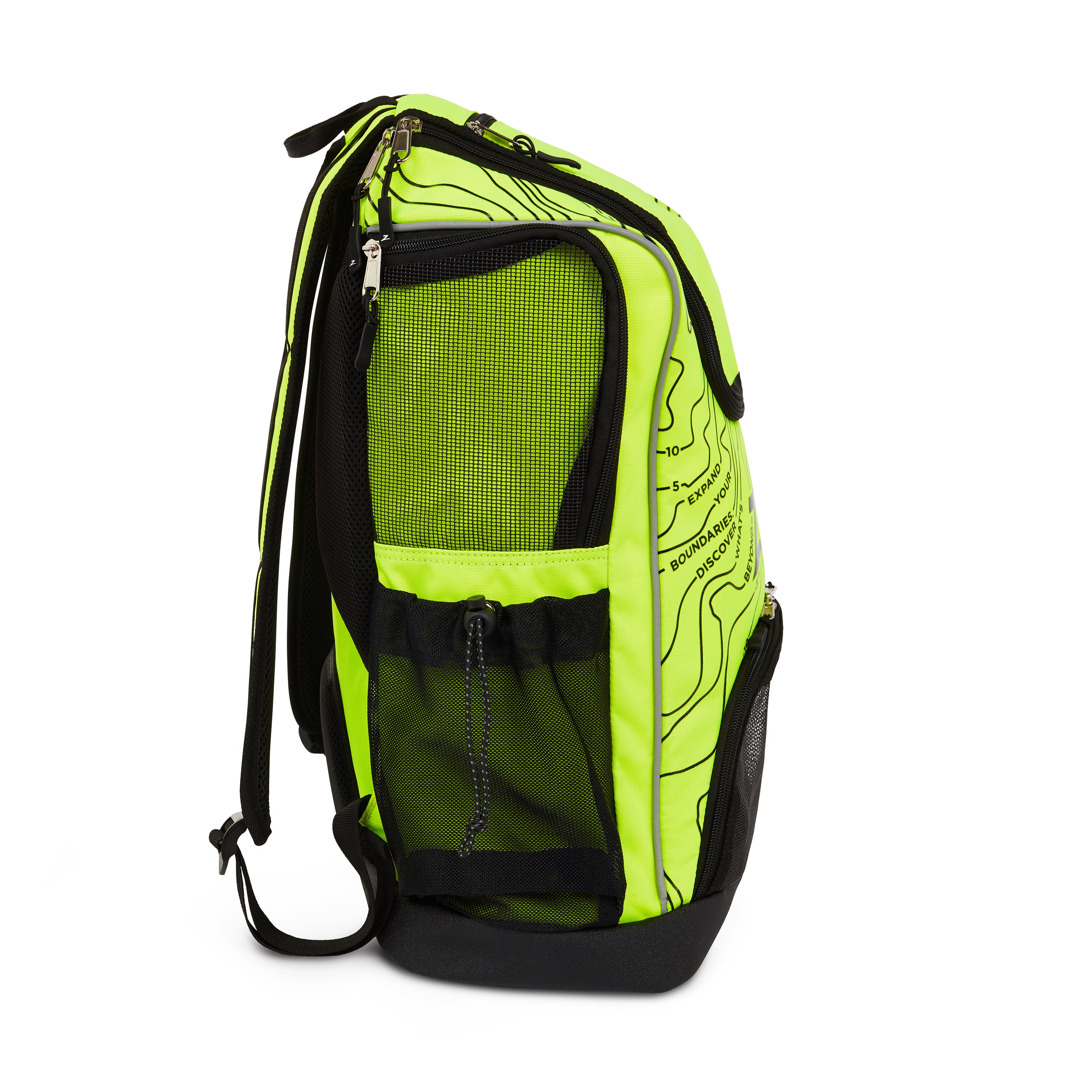 Mochila Zoggs Planet R-PET 33L, detalhe do zíper e acabamento