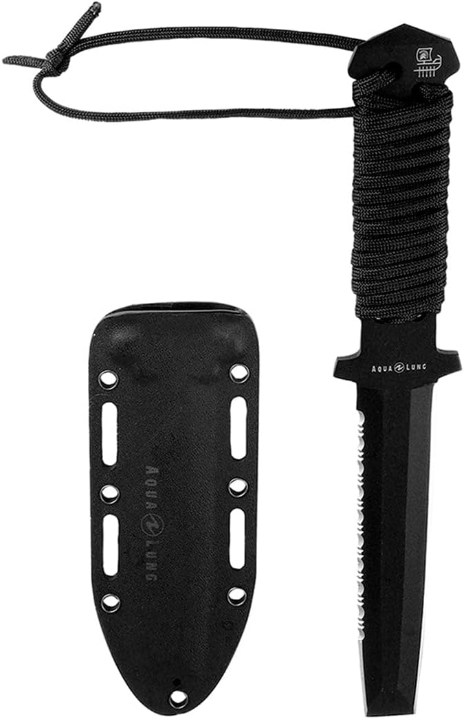 Faca de Mergulho Aqualung Argonaut Spartan 7,7cm — Aço Inox 420 Monopeça com Ponta Romba