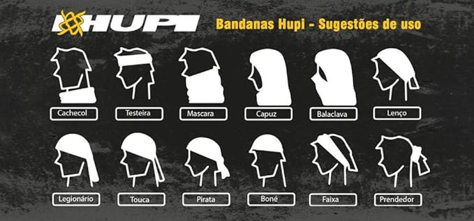 Bandana HUPI Multifuncional — 5 Modelos para Corrida e Ciclismo