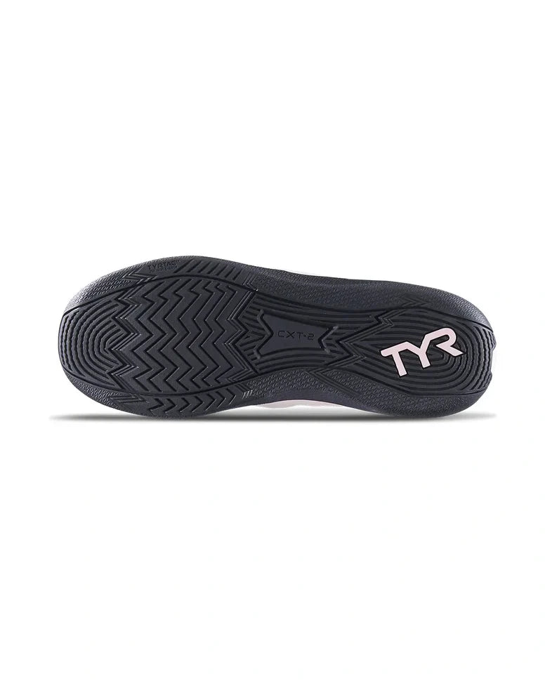 Tênis TYR CXT-2 Trainer Rosa/Preto — vista superior mostrando cabedal mesh rosa com estrutura preta