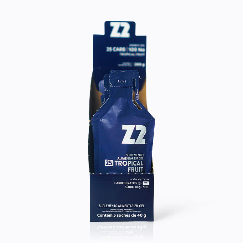 Energy Gel Z2 Tropical Fruit — display com 5 sachês linha Everyday