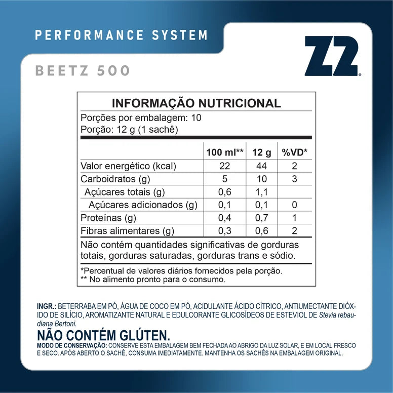 Z2 Nitrato Beetz 500: Suplemento Pré-Treino de Beterraba