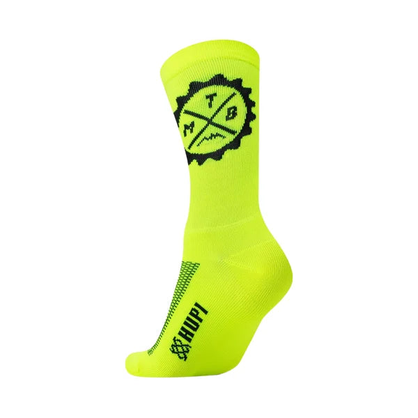 Meia HUPI Selo MTB Verde para Mountain Bike