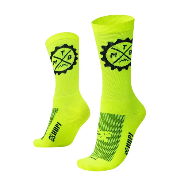 Meia HUPI Selo MTB Verde para Mountain Bike