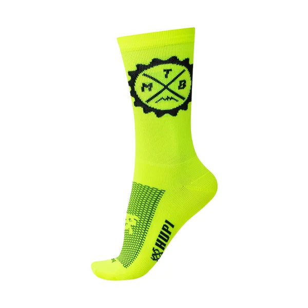 Meia HUPI Selo MTB Verde para Mountain Bike