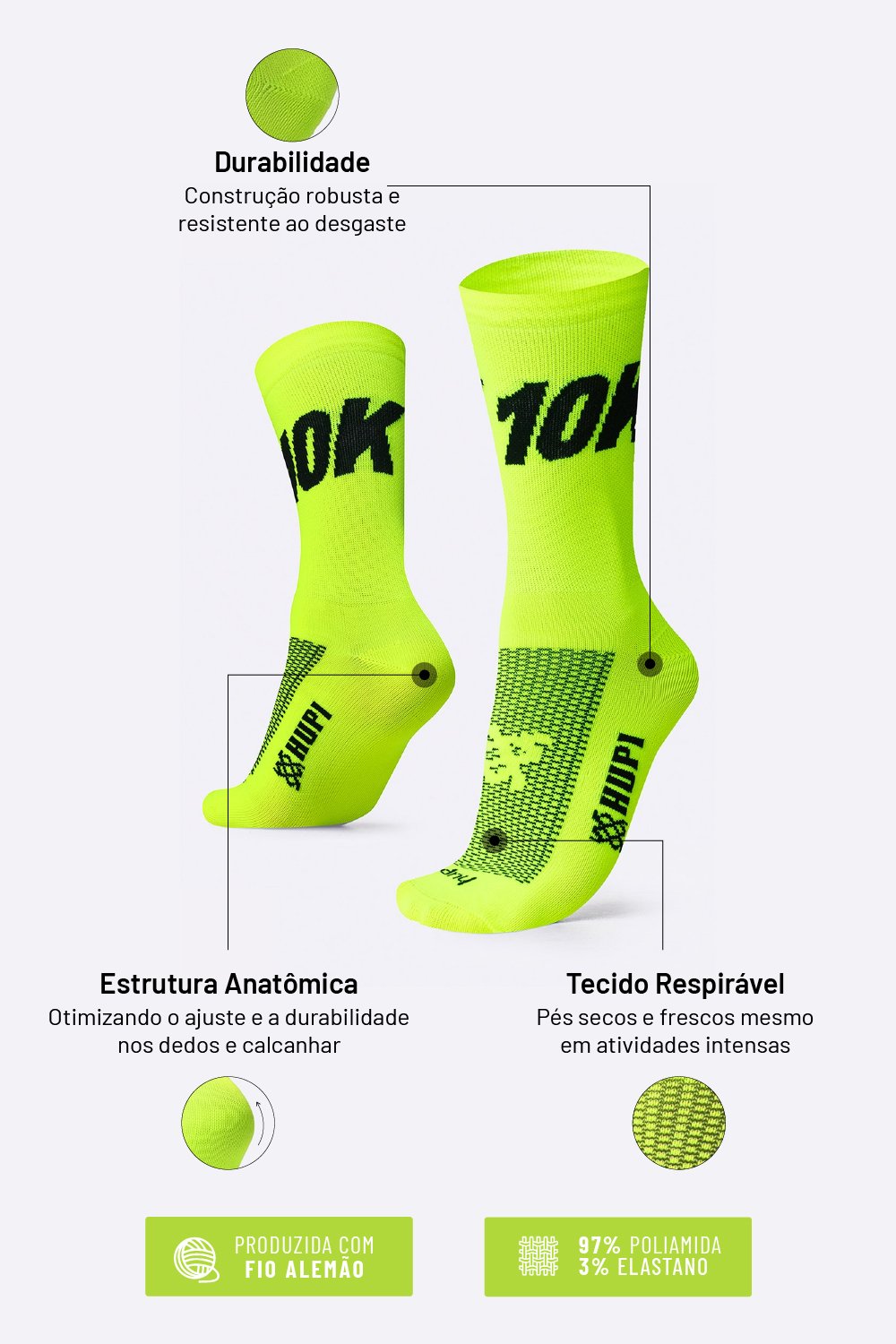 Meia HUPI 10K para Corrida e Provas