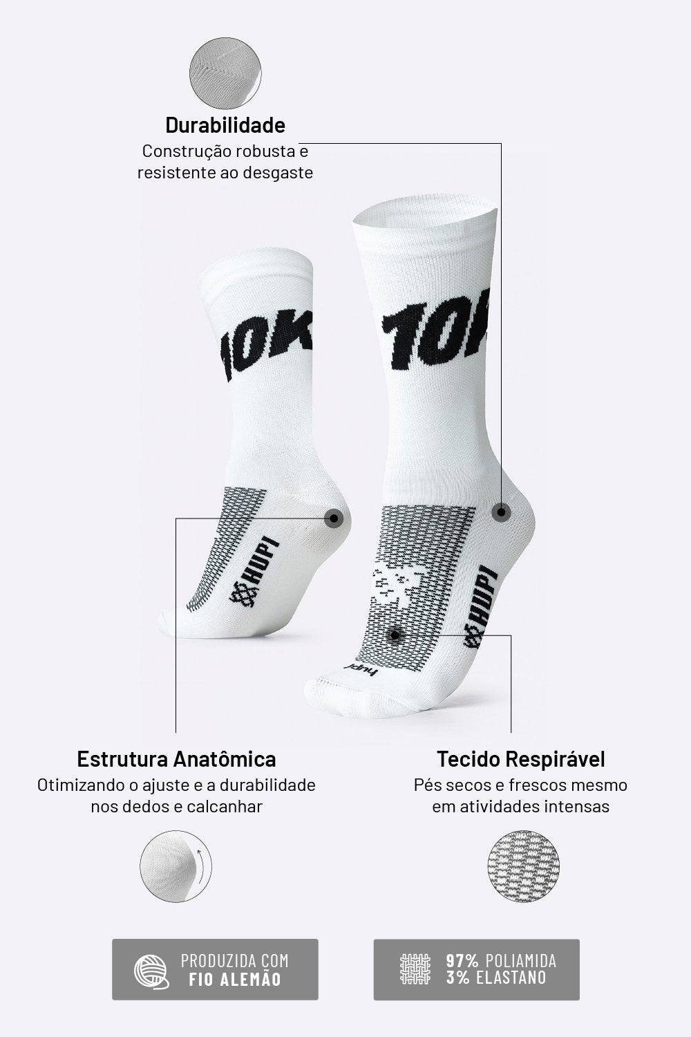 Meia HUPI 10K para Corrida e Provas