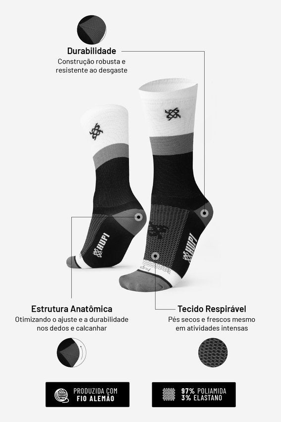 Meia HUPI Nero para Corrida e Performance