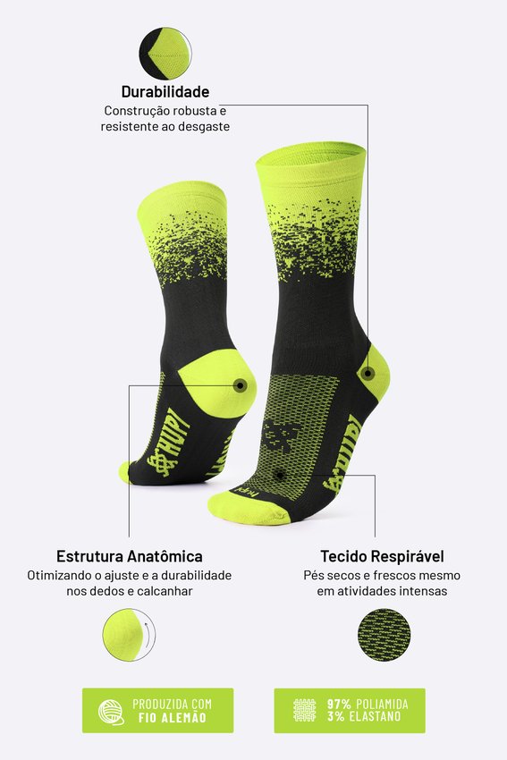 Meia HUPI Splash para Corrida e Estilo