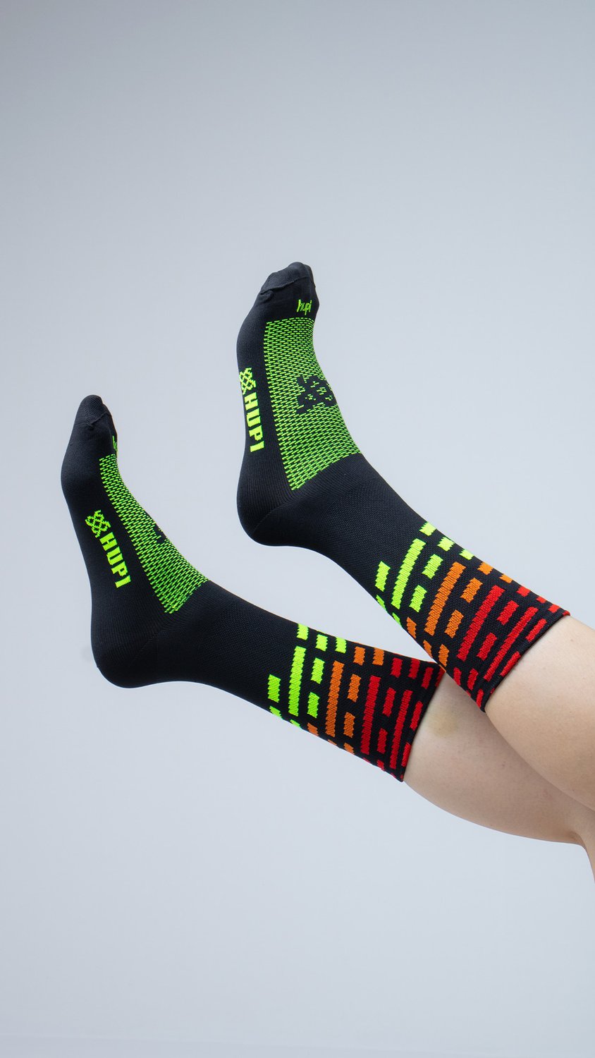Meia HUPI Triplo Colors para Corrida — 3 Cores