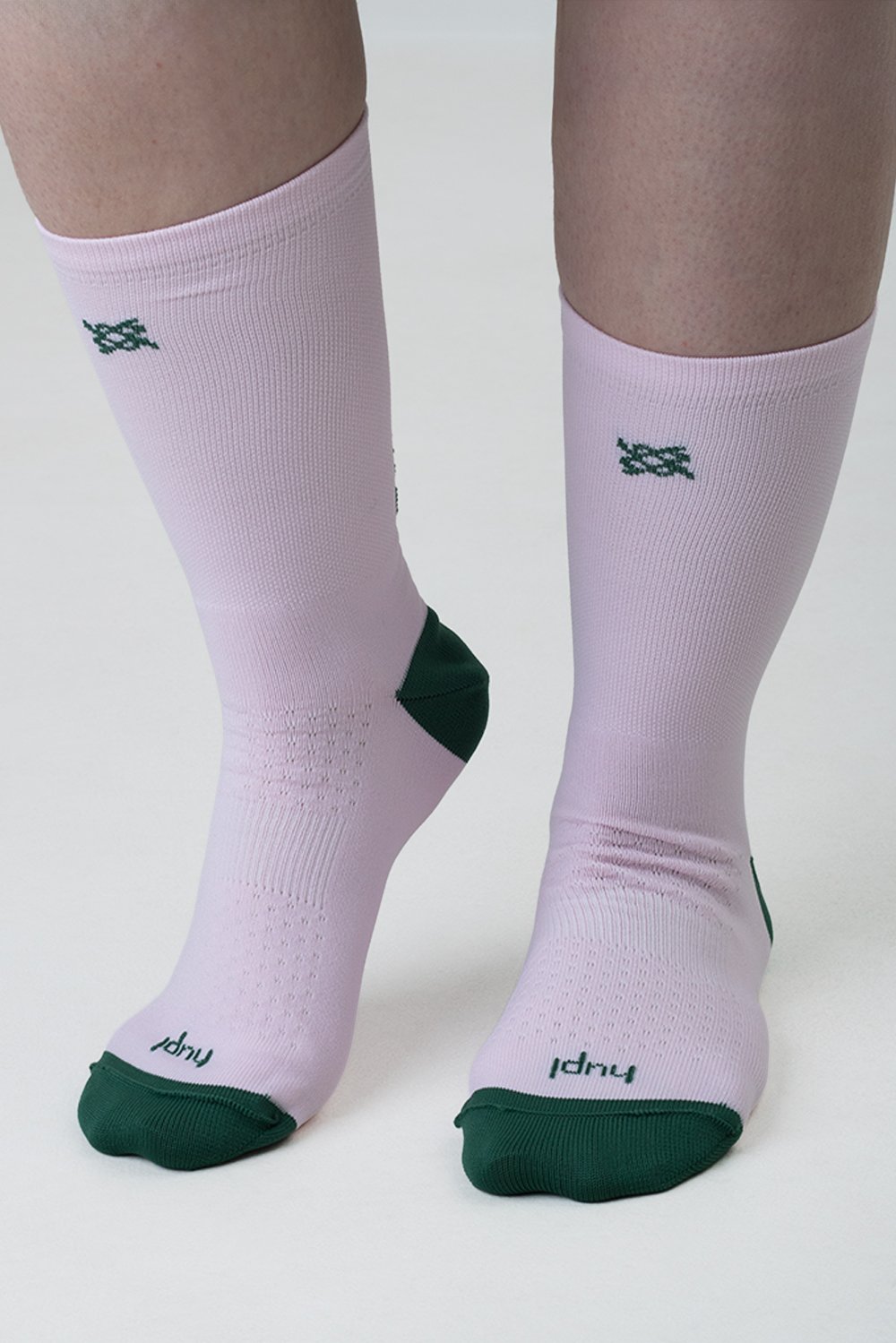 Meia HUPI Zen Pace Rosa e Verde para Corrida Consciente