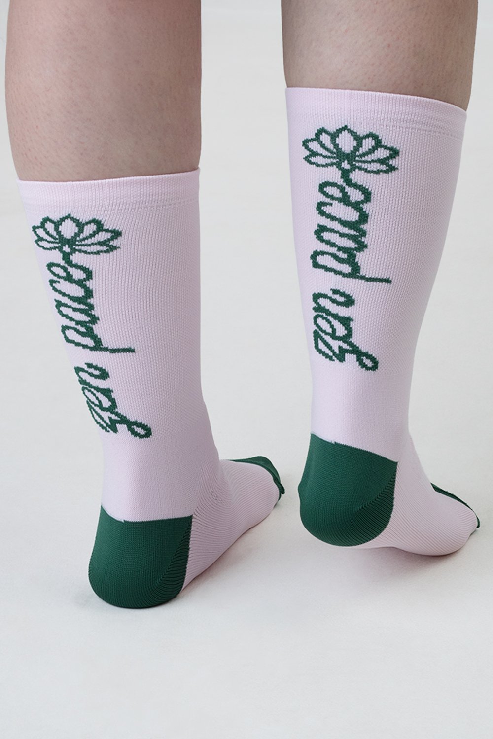 Meia HUPI Zen Pace Rosa e Verde para Corrida Consciente