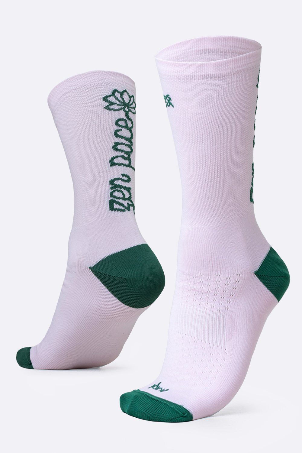 Meia HUPI Zen Pace Rosa e Verde para Corrida Consciente